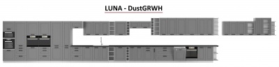 Kuchyňská skříňka Luna DustGRWH - sloupek se zabudovanou troubou, šuplíkový 60 DPS-210 3S 1F