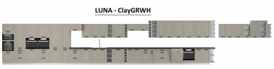 Kuchyňská skříňka Luna ClayGRWH - horní policová 30 G-90 OTW