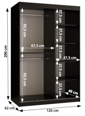 Šatní skříň Tafla Slim Jodelka 1 - 120 cm