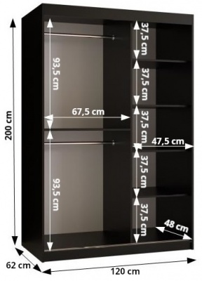 Šatní skříň Tafla Slim Jodelka 2 - 120 cm