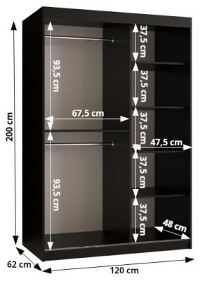 Šatní skříň Tafla Vlnka 1 - 120 cm