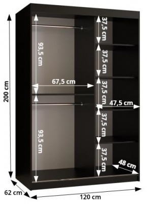 Šatní skříň Tafla Vlnka 2 - 120 cm