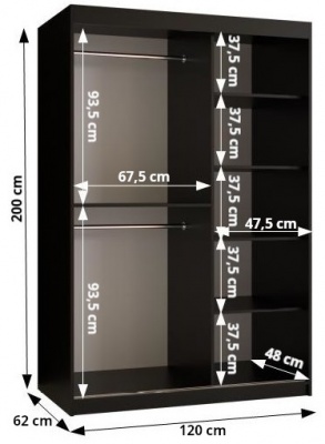 Šatní skříň Rejka - 120 cm