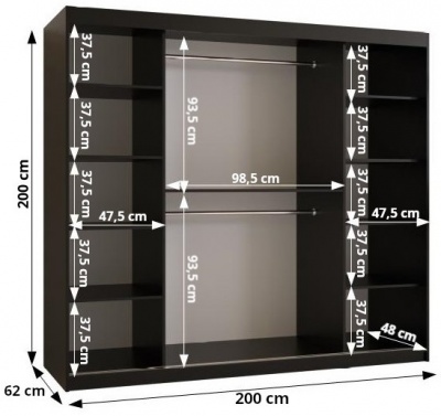 Šatní skříň Bera 2 - 200 cm