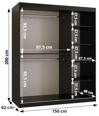Šatní skříň Anrika 1 - 150 cm