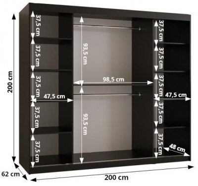 Šatní skříň Anrika 2 - 200 cm