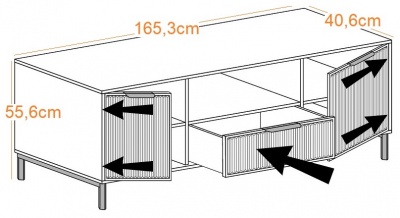Televizní stolek RTV 165,3 cm Linkastyles Indigo LS-4