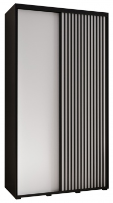 Šatní skříň Olinka 130 (hloubka 45 cm) - černá + bílá