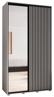 Šatní skříň Olinka 2 130 (hloubka 60 cm) - bílá + bílá + zrcadlo