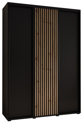 Šatní skříň Sofinka 170 (hloubka 45 cm) - černá + černá