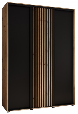 Šatní skříň Sofinka 180 (hloubka 45 cm) - Artisan + černá