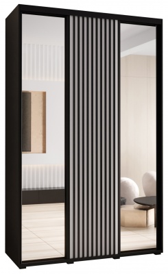 Šatní skříň Sofinka 2 150 (hloubka 45 cm) - černá + bílá + zrcadlo