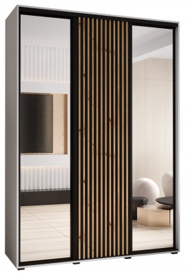 Šatní skříň Sofinka 2 170 (hloubka 45 cm) - bílá + černá + zrcadlo
