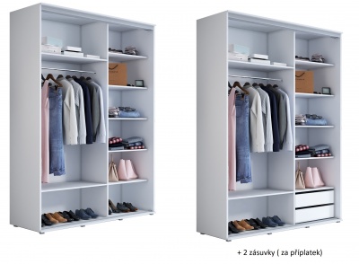 Šatní skříň Majda 1 Alu - šířka 170 cm, výška 242 cm