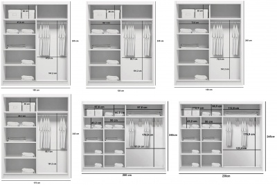 Šatní skříň A1 - výška 245 cm
