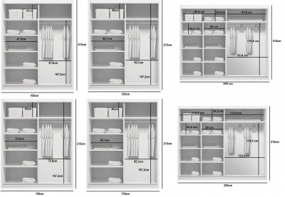 Šatní skříň A7 - výška 215 cm