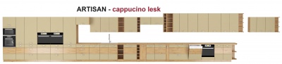 Kuchyňská linka Artisan cappucino lesk - Sestava 6