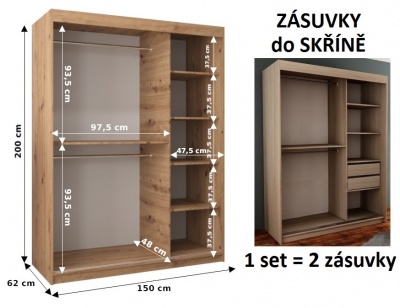 Šatní skříň Montreal - 150 cm