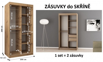 Šatní skříň Romana 1 - 100 cm