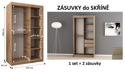 Šatní skříň Romana 1 - 120 cm