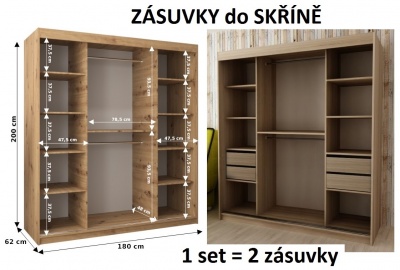 Šatní skříň Romana 2 - 180 cm