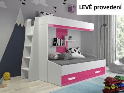 Postel Tobby 17 - bílá + růžový lesk