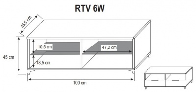 Televizní stolek RTV 6 W
