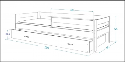 Postel Hugo MDF 190x80