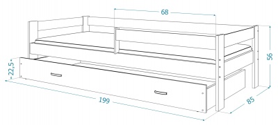 Postel pro 2 děti Hugo P2 190x80