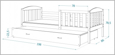 Postel Kubus P MDF 190x80