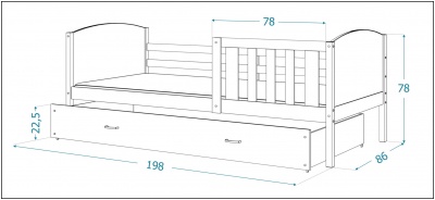 Postel pro 2 děti Tami P2 190x80