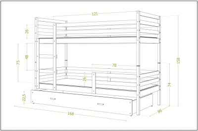 Patrová postel Jacek MDF 160x80