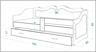 Čalouněná postel Lili T 160x80 čalouněná