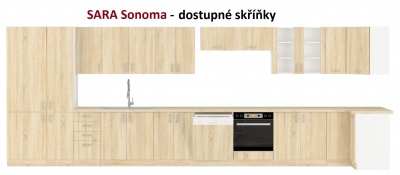 Kuchyňská skříňka Sara sonoma - dolní 40 D 4S šuplíková