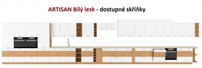 Kuchyňská skříňka Artisan bílý lesk - horní 80 G-90 2F