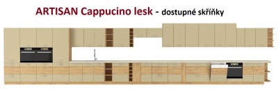 Kuchyňská skříňka Artisan cappucino lesk - horní 50 GU-36 1F