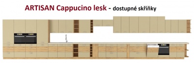 Kuchyňská skříňka Artisan cappucino lesk - dvířka pro vestavnou myčku ZM 570 x 446