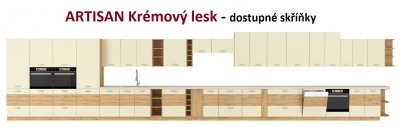 Kuchyňská skříňka Artisan krémový lesk - horní rohová 58x58 GN-72 1F