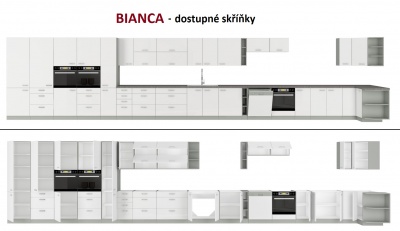 Kuchyňská skříňka Bianca - horní policová 15 G-72 OTW