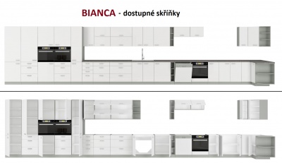 Kuchyňská skříňka Bianca - horní rohová 58x58 GN-72 1F