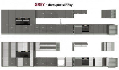 Kuchyňská skříňka Grey - sloupek se zabudovanou troubou, dvířka 60 DP-210 2F