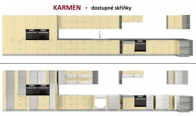 Kuchyňská skříňka Karmen - horní rohová 58x58 GN-72 1F