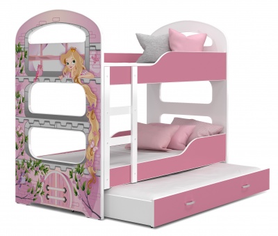 Patrová postel pro 3 děti Dominik 3N 190x80
