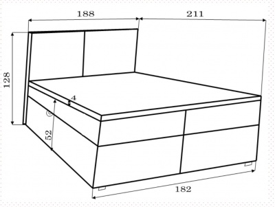 Postel kontinentální Reja 180 x 200 cm