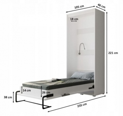 Výklopná postel House 90 - vertikální