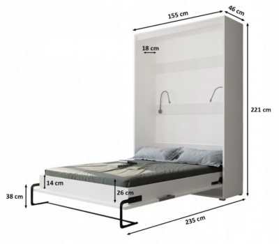 Výklopná postel House 140 - vertikální