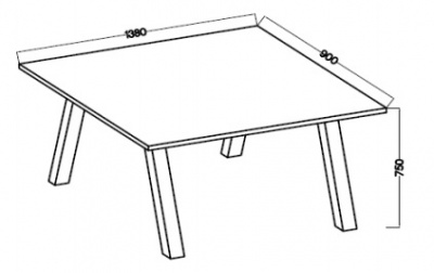 Stůl industriální Kleo 138 x 90 cm - více odstínů