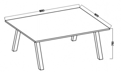 Stůl industriální Kleo 185 x 90 cm - více odstínů