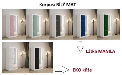 Šatní skříň Vapi 2 - 100 cm - čalouněné panely