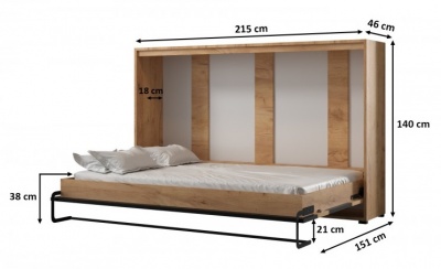 Výklopná postel Milda - horizontální 120